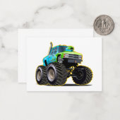 Cartoon monster truck notitiekaartje (Voorkant / Achterkant in situ)