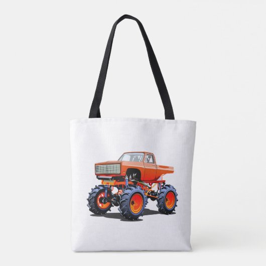Cartoon monster truck tote bag (Achterkant)