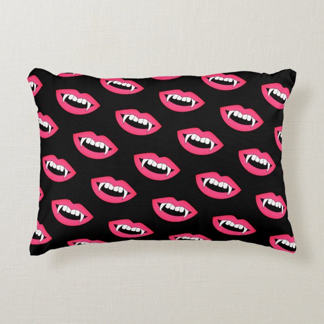 Cartoon Monster Vampire Lips sharp Teeth Fangs Accent Kussen (Voorkant)