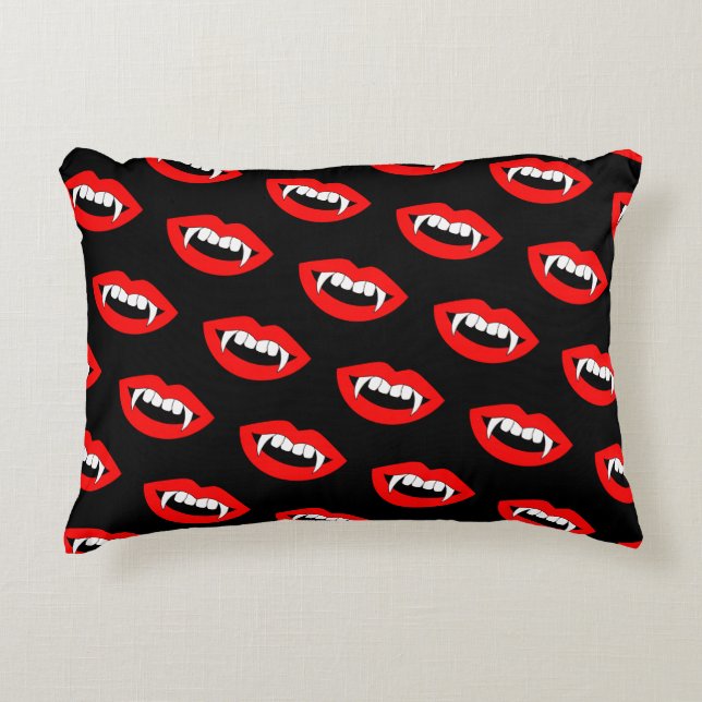 Cartoon Monster Vampire Lips sharp Teeth Fangs Accent Kussen (Voorkant)