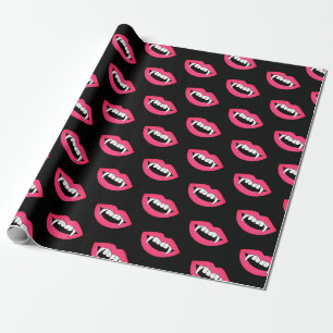 Cartoon Monster Vampire Lips sharp Teeth Fangs Cadeaupapier