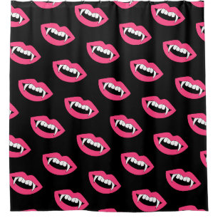 Cartoon Monster Vampire Lips sharp Teeth Fangs Douchegordijn