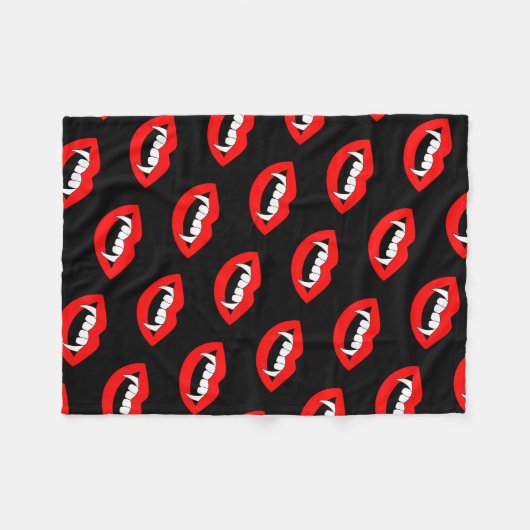 Cartoon Monster Vampire Lips sharp Teeth Fangs Fleece Deken (Voorkant (Horizontaal))