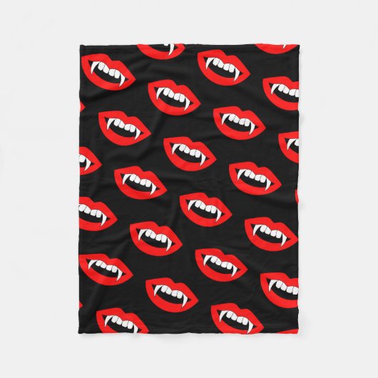 Cartoon Monster Vampire Lips sharp Teeth Fangs Fleece Deken (Voorkant)