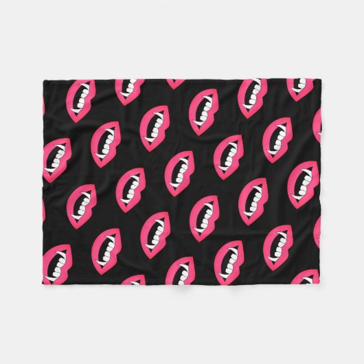 Cartoon Monster Vampire Lips sharp Teeth Fangs Fleece Deken (Voorkant (Horizontaal))