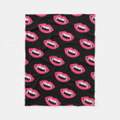 Cartoon Monster Vampire Lips sharp Teeth Fangs Fleece Deken (Voorkant)