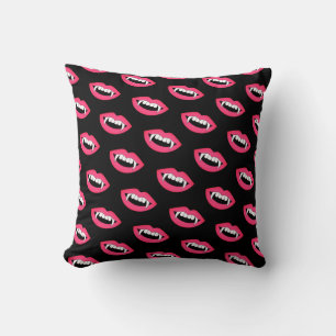 Cartoon Monster Vampire Lips sharp Teeth Fangs Kussen