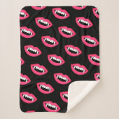 Cartoon Monster Vampire Lips sharp Teeth Fangs Sherpa Deken (Voorkant)