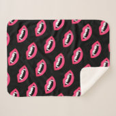 Cartoon Monster Vampire Lips sharp Teeth Fangs Sherpa Deken (Voorkant (horizontaal))