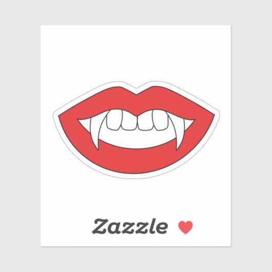 Cartoon Monster Vampire Lips sharp Teeth Fangs Sticker (Vel)
