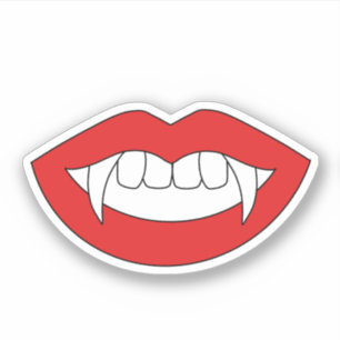 Cartoon Monster Vampire Lips sharp Teeth Fangs Sticker