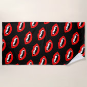 Cartoon Monster Vampire Lips sharp Teeth Fangs Strandlaken (Voorkant)