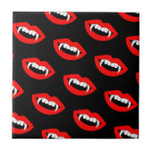 Cartoon Monster Vampire Lips sharp Teeth Fangs Tegeltje (Voorkant)