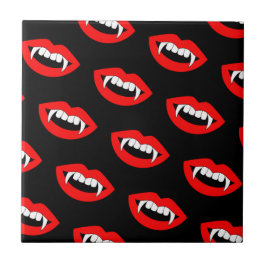 Cartoon Monster Vampire Lips sharp Teeth Fangs Tegeltje