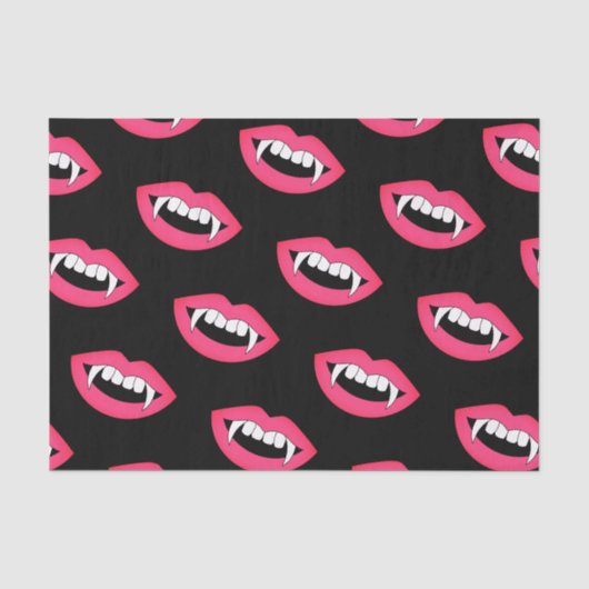 Cartoon Monster Vampire Lips sharp Teeth Fangs Tissuepapier (Voorkant)