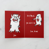 Cartoon Monsters Dank je creditcard Bedankkaart (Binnen)