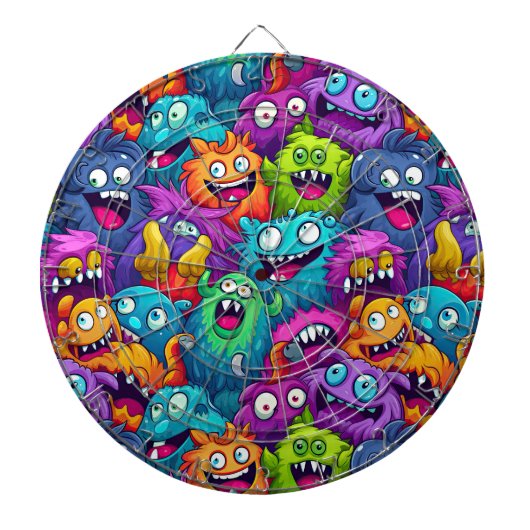 Cartoon Monsters Dartboard Dartbord (Voorkant)
