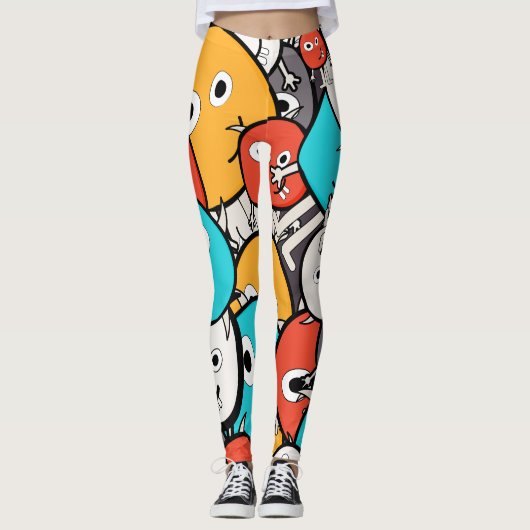 Cartoon monsters leggings (Voorkant)