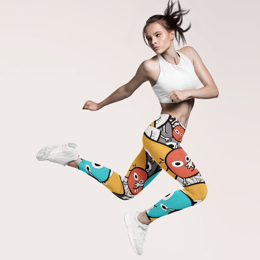 Cartoon monsters leggings