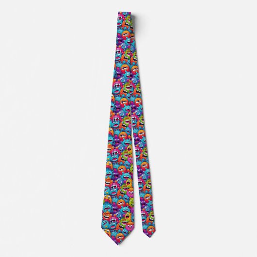 Cartoon Monsters Necktie Stropdas (Voorkant)