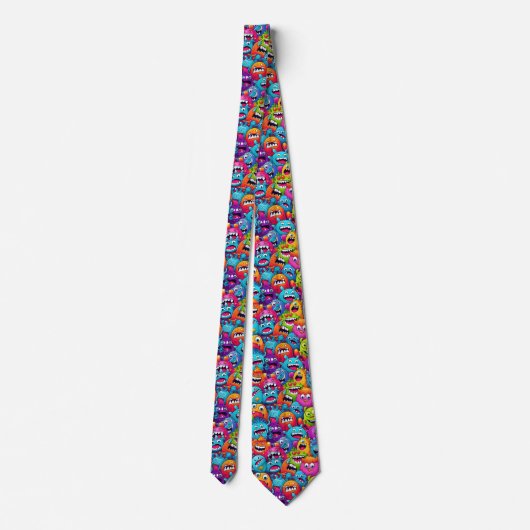 Cartoon Monsters Necktie Stropdas (Achterkant)