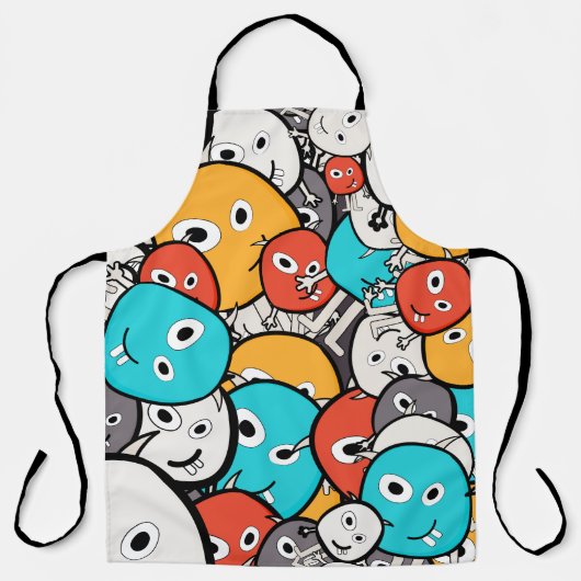 Cartoon Monsters Schort (Voorkant)