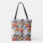 Cartoon monsters tote bag (Achterkant)