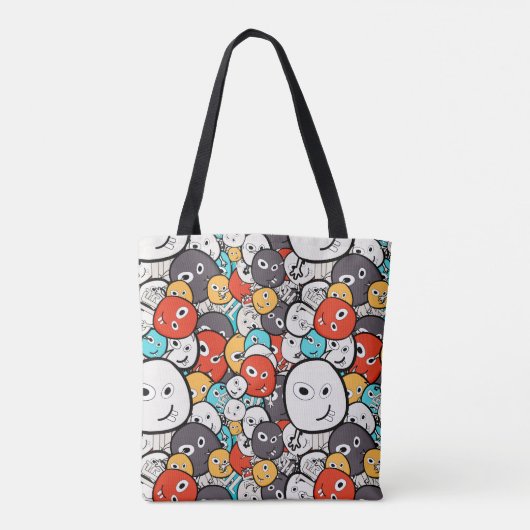Cartoon monsters tote bag (Achterkant)