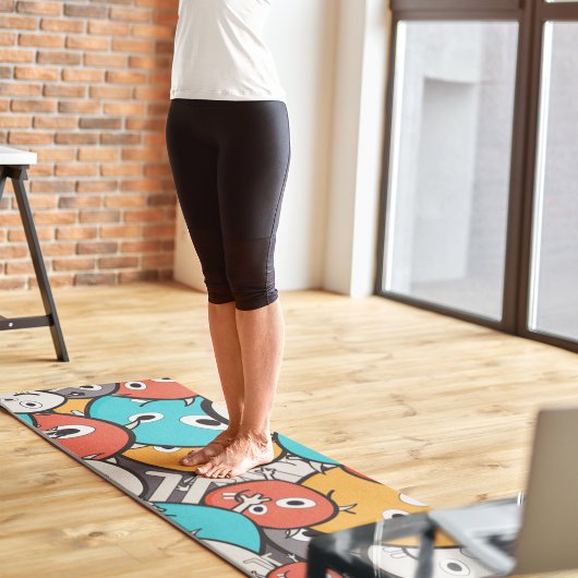 cartoon monsters yogamat