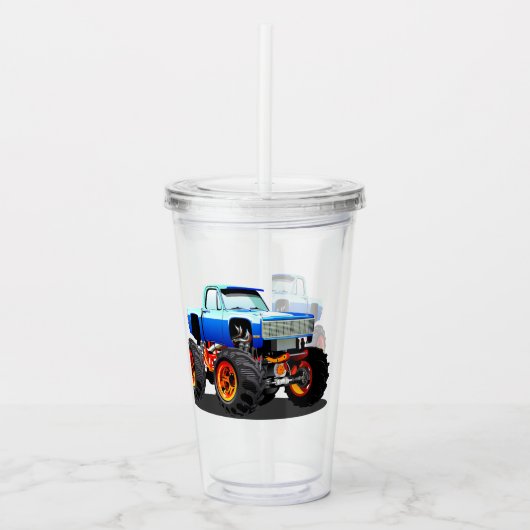 Cartoon monstertruck acryl drinkbeker (Voorkant)