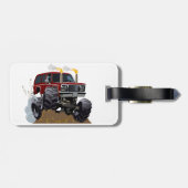 Cartoon monstertruck bagagelabel (Achterkant horizontaal)
