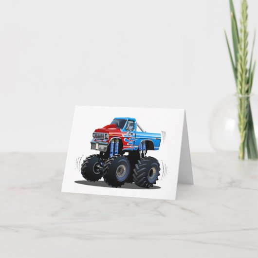 Cartoon monstertruck bedankkaart (Voorkant)