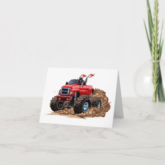 Cartoon monstertruck bedankkaart (Voorkant)