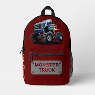 Cartoon monstertruck bedrukte rugzak