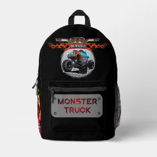 Cartoon monstertruck bedrukte rugzak
