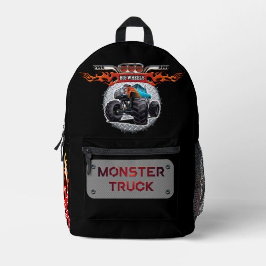 Cartoon monstertruck bedrukte rugzak (Voorkant)