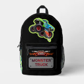 Cartoon monstertruck bedrukte rugzak (Voorkant)