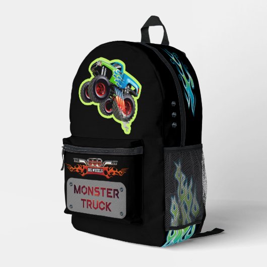 Cartoon monstertruck bedrukte rugzak (Achterkant Hoek Rechts)