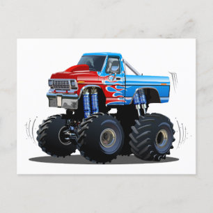 Cartoon monstertruck briefkaart