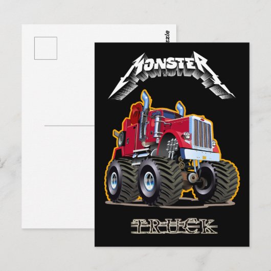 Cartoon monstertruck briefkaart (Voorkant / Achterkant)