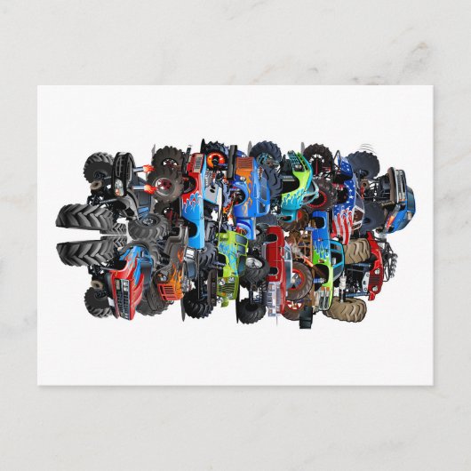 Cartoon monstertruck briefkaart (Voorkant)