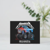 Cartoon monstertruck briefkaart (Staand voorkant)