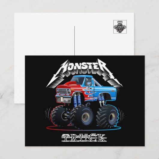 Cartoon monstertruck briefkaart (Voorkant / Achterkant)