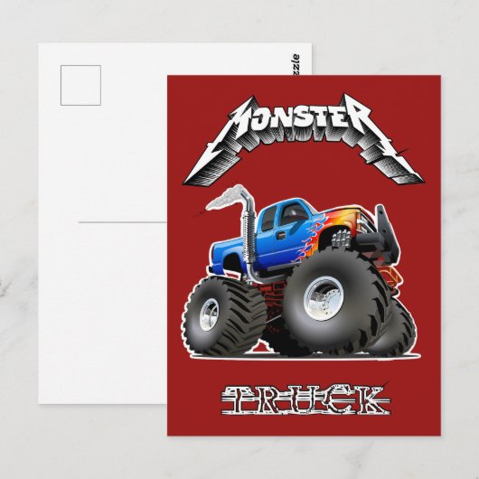 Cartoon monstertruck briefkaart (Voorkant / Achterkant)