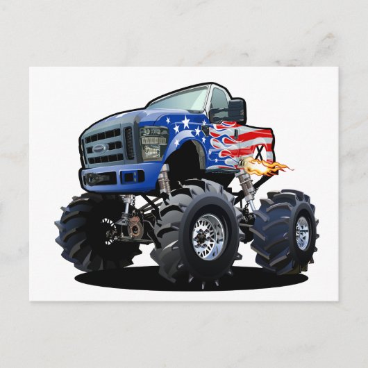 Cartoon monstertruck briefkaart (Voorkant)