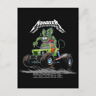 Cartoon monstertruck briefkaart