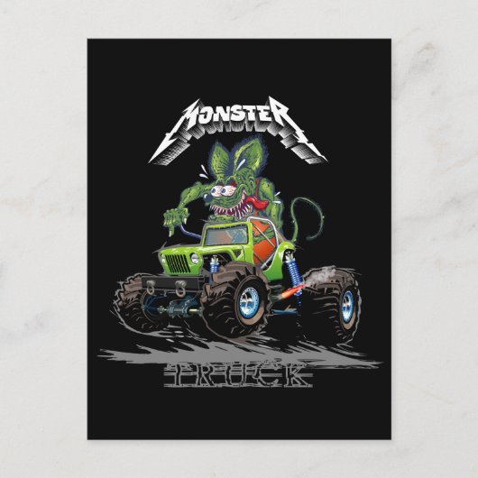 Cartoon monstertruck briefkaart (Voorkant)