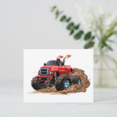 Cartoon monstertruck briefkaart (Staand voorkant)