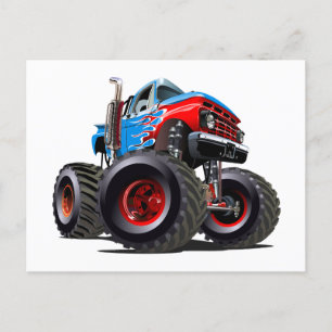 Cartoon monstertruck briefkaart