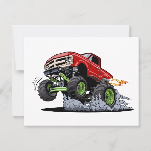 Cartoon monstertruck feestdagenkaart (Voorkant)